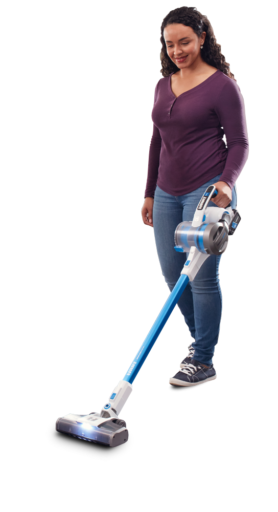 Person standing holding a HART Vacuum